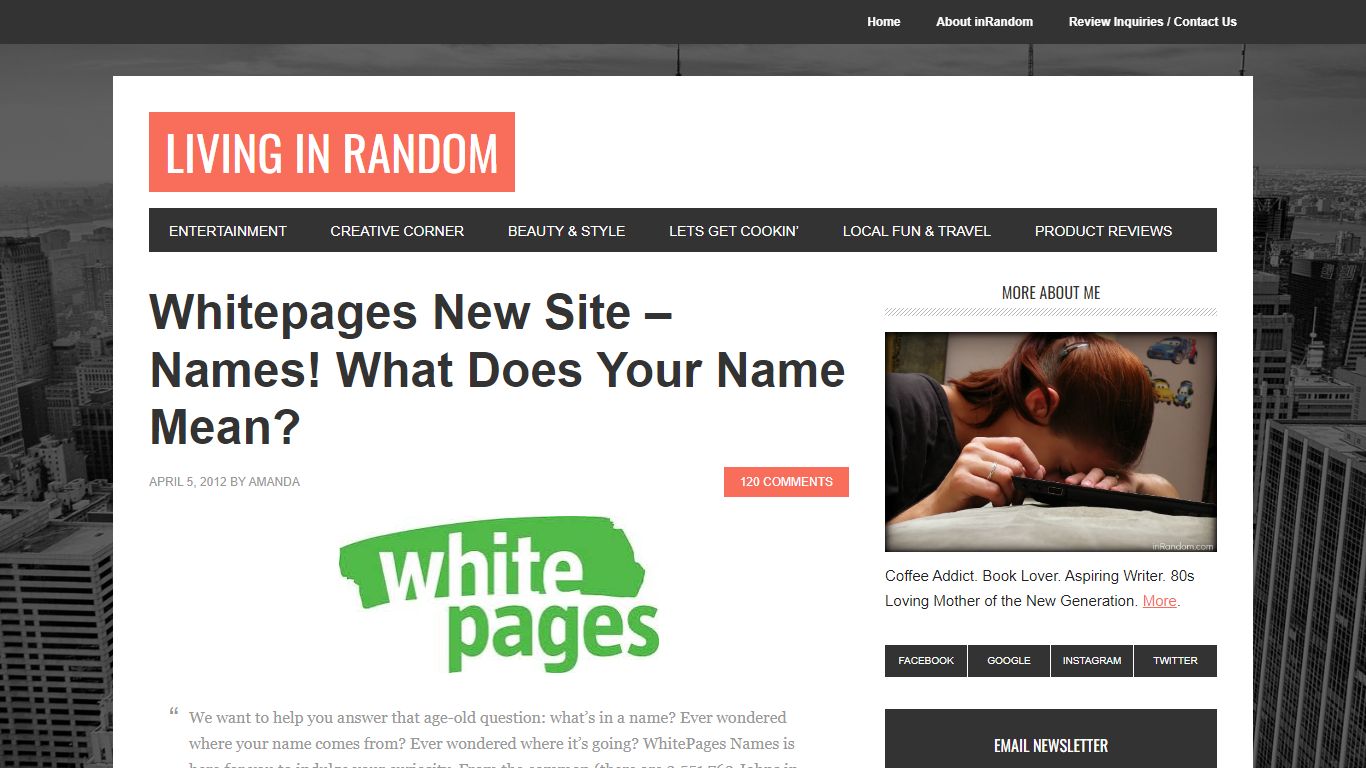 Whitepages - What Does Your Name Mean? - Living in Random